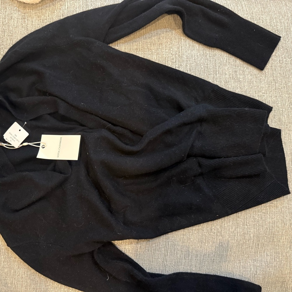 Sofia Cashmere Black Cowl Neck Sweater